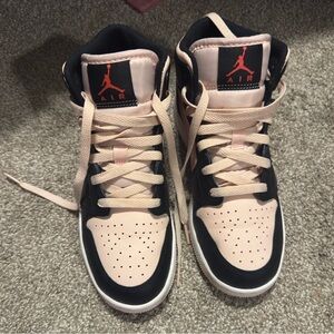 Jordan Air Mid Sneakers in Black and Pink